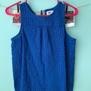 Old Navy royal blue pin hole tank top